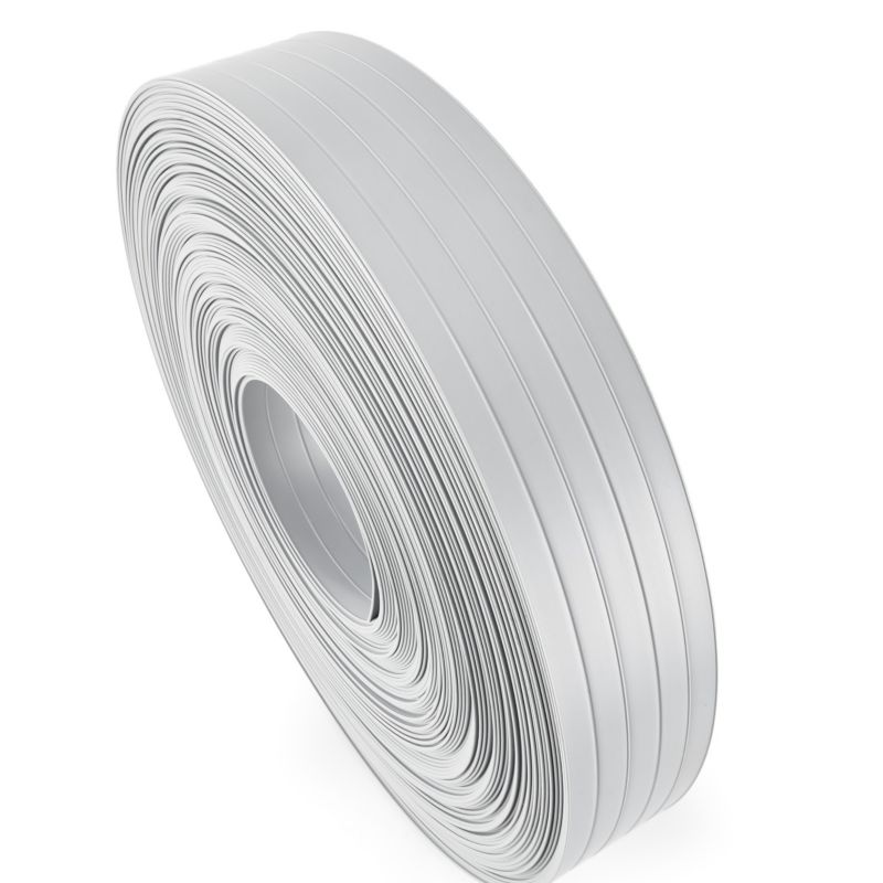 Taśma ogrodzeniowa PCV 19cm, listwa do przetłoczeń ogrodzeń panelowych premium, 900 g/m2, szary, 50m