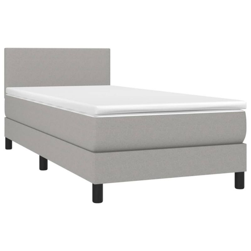 Łóżko kontynentalne WaszeMeble 90x190 cm jasnoszare WM-3132957 1 szt.