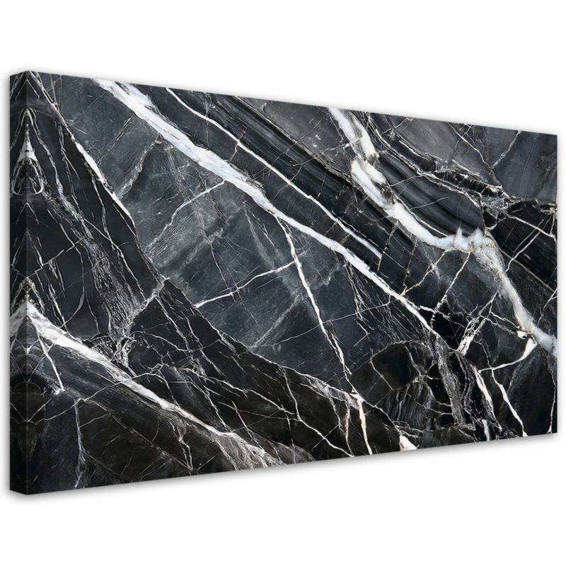 Obraz na płótnie Feeby Czarno Biały Marmur Tekstura 80x40cm 1szt