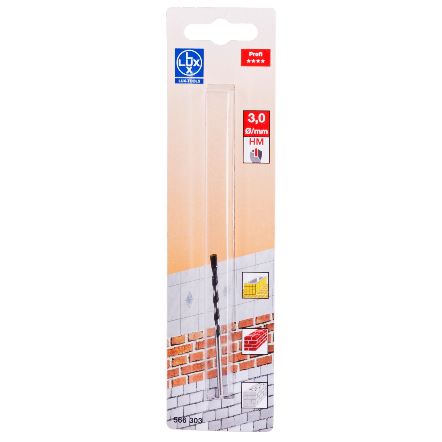 LUX Wiertło do murów i glazury 3x60 mm