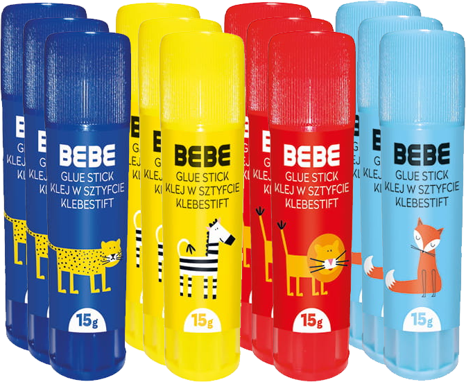 12x Klej w sztyfcie Interdruk BEBE Kids, 15g, 1 sztuka