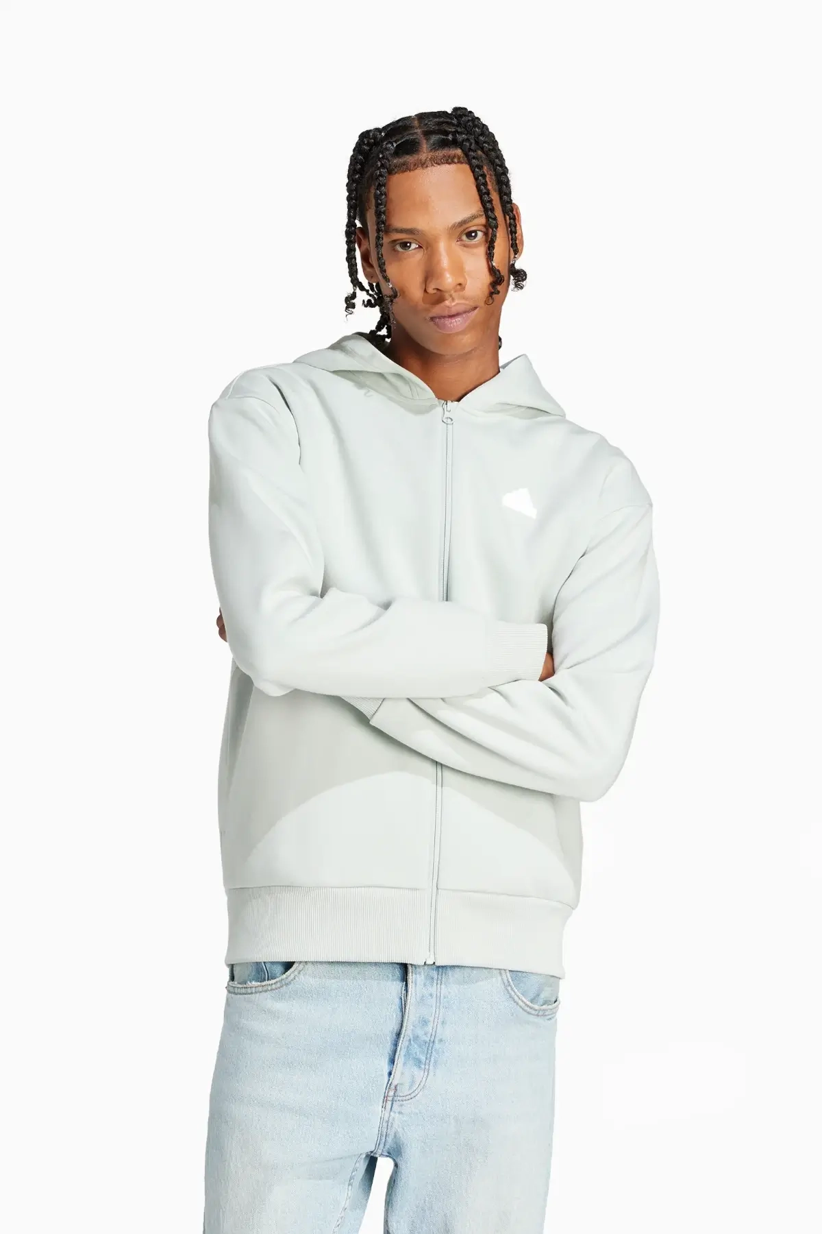 Bluza z kapturem adidas Future Icons Badge of Sport FZ - Szary