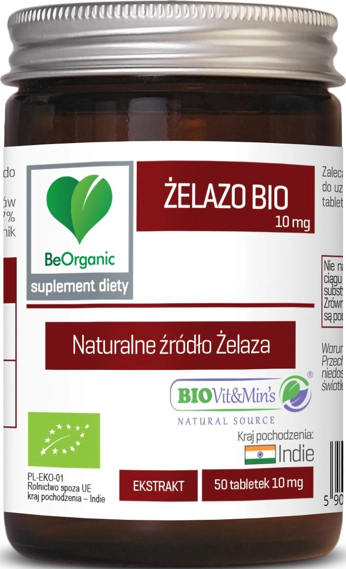 Żelazo BIO 10mg 50tabl. BeOrganic