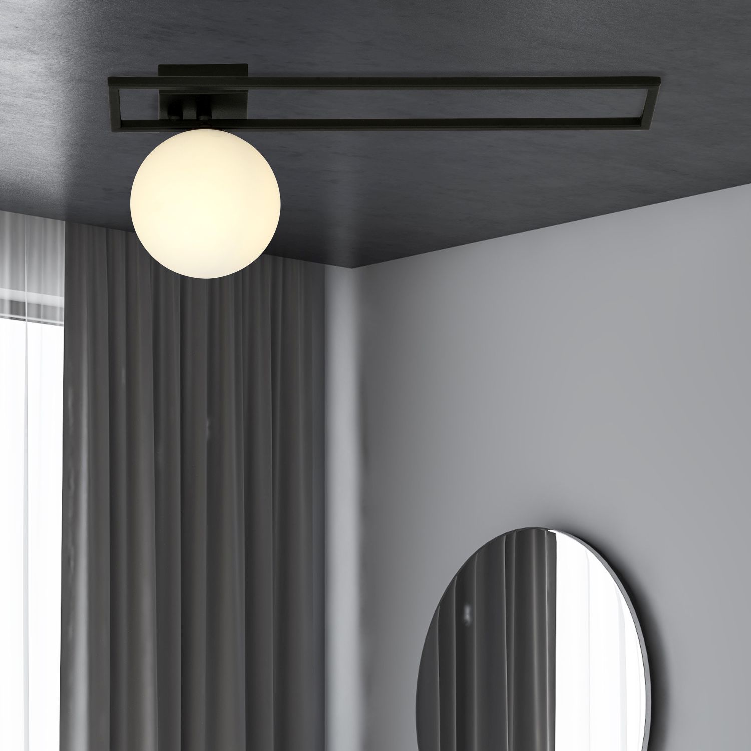 Emibig Imago lampa podsufitowa 1x10 W czarna-opal 1130/1C