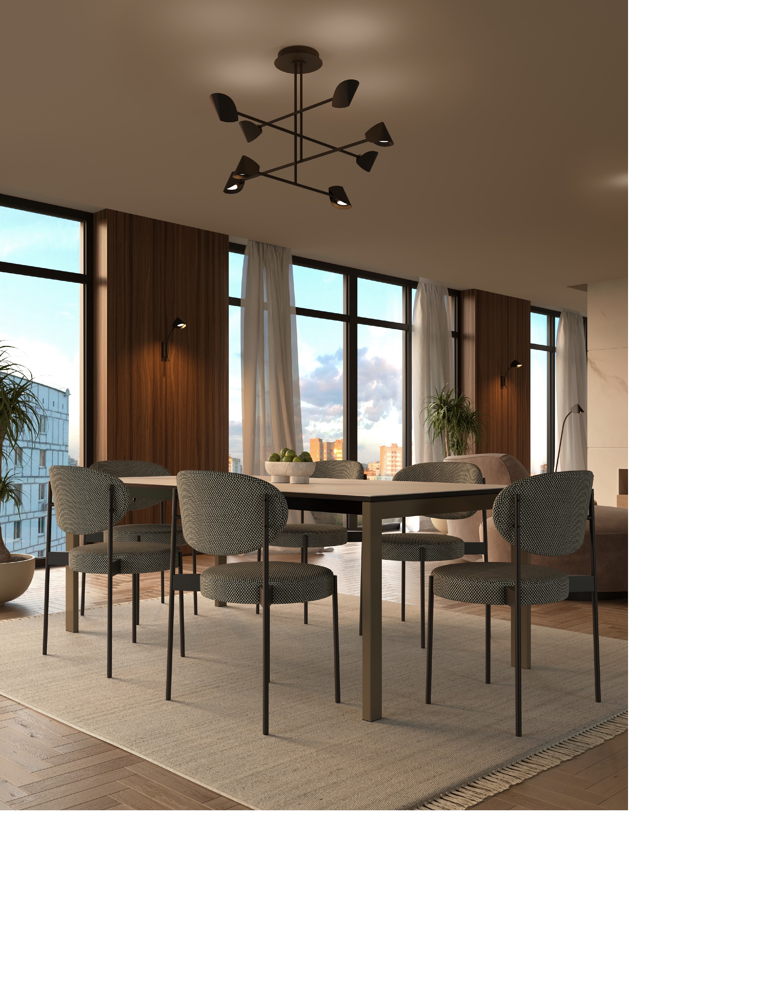 Mantra Capuccina lampa podsufitowa 61,5W czarna 7578