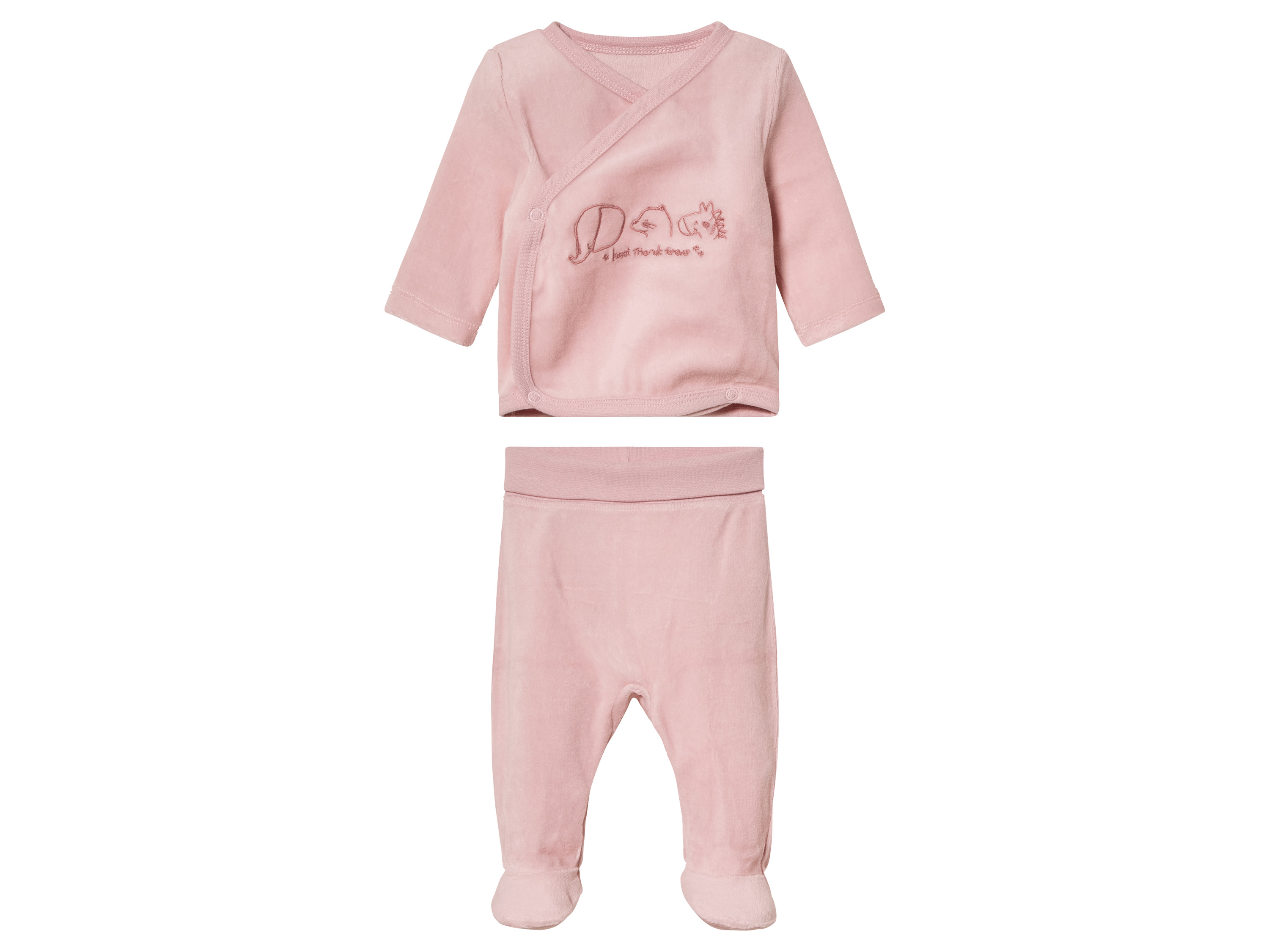 lupilu Komplet, Baby Nicki, 2-częściowy, z bio-bawełny Różowy, 74/80