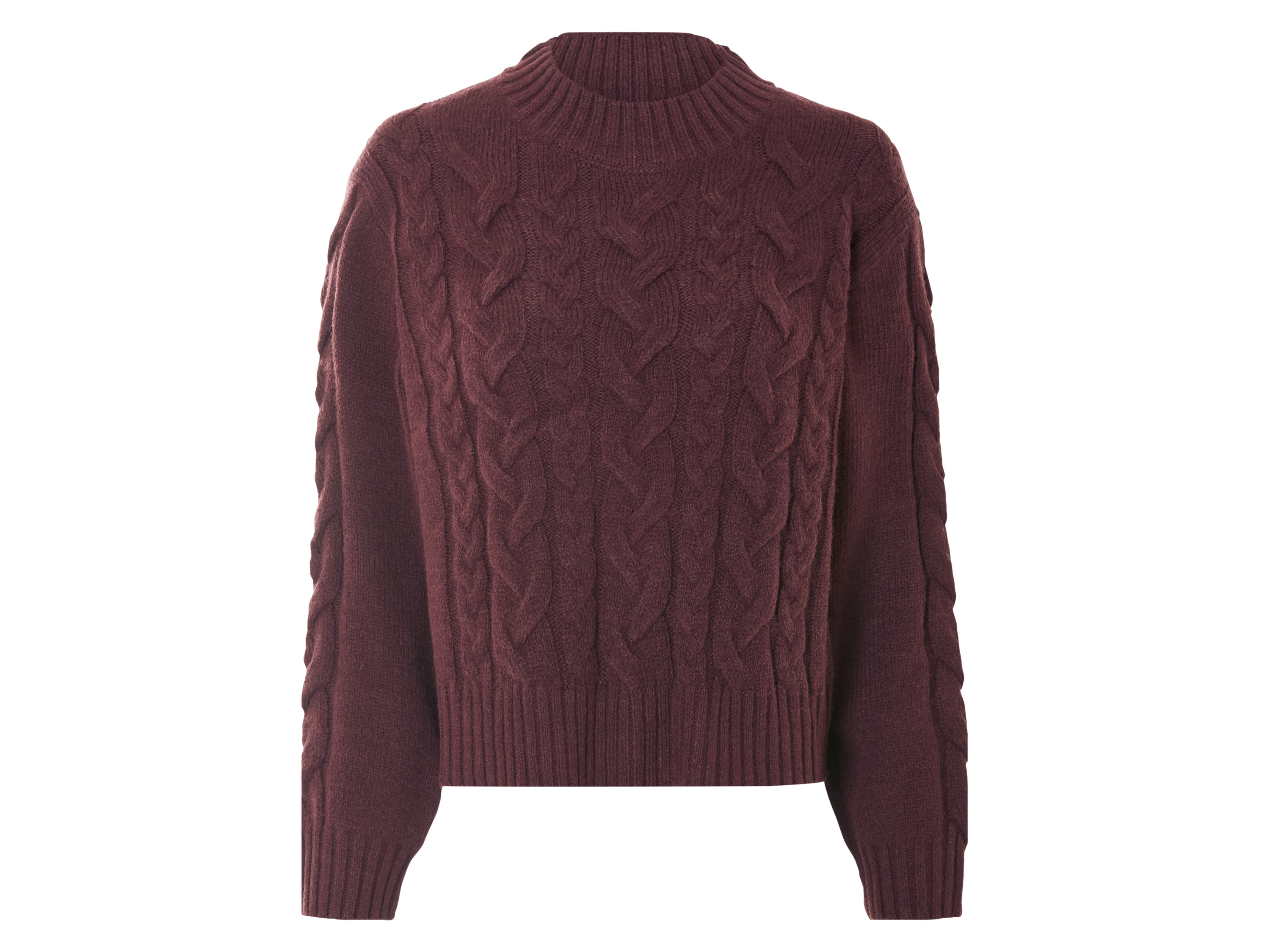 esmara Sweter damski z dzianiny Bordowy, S36/38