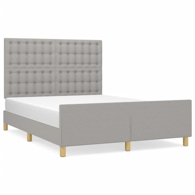 Łóżko tapicerowane WaszeMeble 140x190 cm jasnoszara WM-3125373 1 szt.