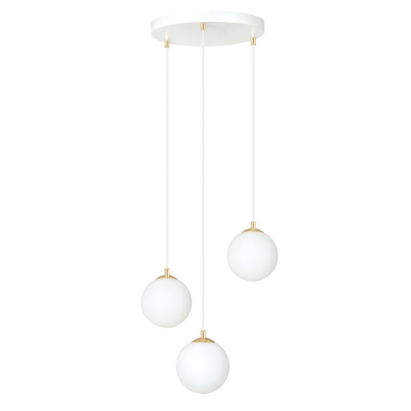 Lampa sufitowa Emibig Royal biało-złota wym: 100 x 40 x 40 cm 3xE14 x 10W 1 szt.
