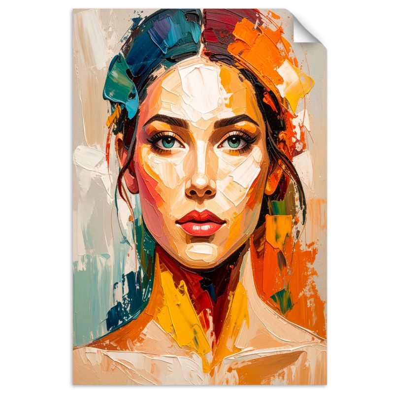 Naklejka samoprzylepna Feeby Portret Pieknej Kobiety efekt farby 60x90cm 1szt