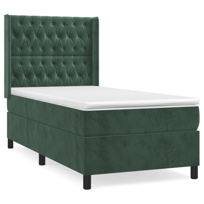 Łóżko kontynentalne WaszeMeble 90x200 cm zielone WM-3132840 1 szt.