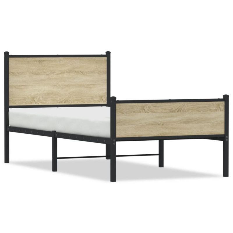 Łóżko metalowe WaszeMeble 100x190 cm dąb sonoma WM-4007898 1 szt.