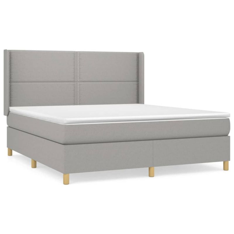 Łóżko kontynentalne WaszeMeble 180x200 cm jasnoszare WM-3131929 1 szt.