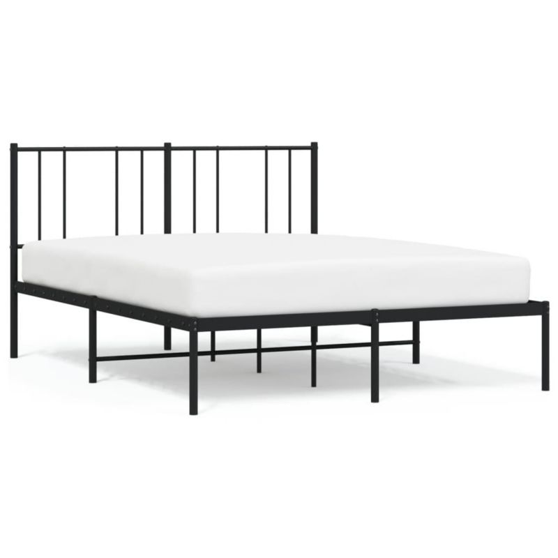 Łóżko metalowe WaszeMeble 140x200 cm z wezgłowiem czarne 1 szt.