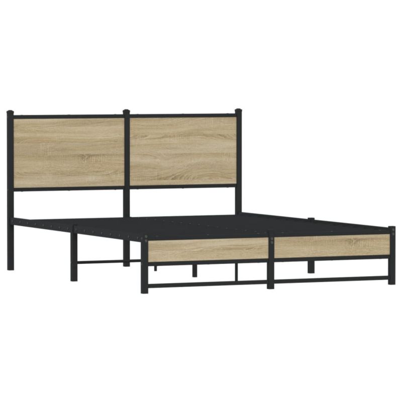 Łóżko metalowe WaszeMeble 140x190 cm dąb sonoma WM-4007886 1 szt.