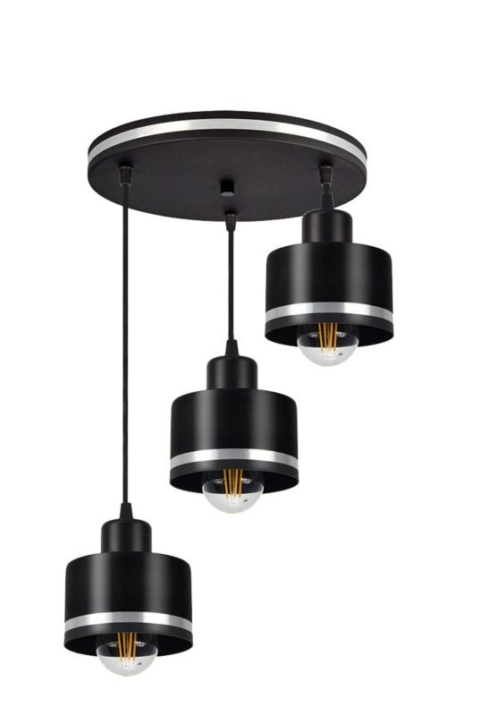 Lampa sufitowa Candellux Wama czarno-srebrna wym: 100 x 37 x 37 cm 3xE27 x 40W 1 szt.