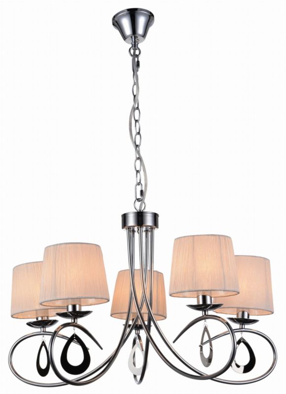 Żyrandol Candellux Arnika chromowany-biały wym: 120 x 72 x 72 cm 5xE14 x 40W 1 szt.