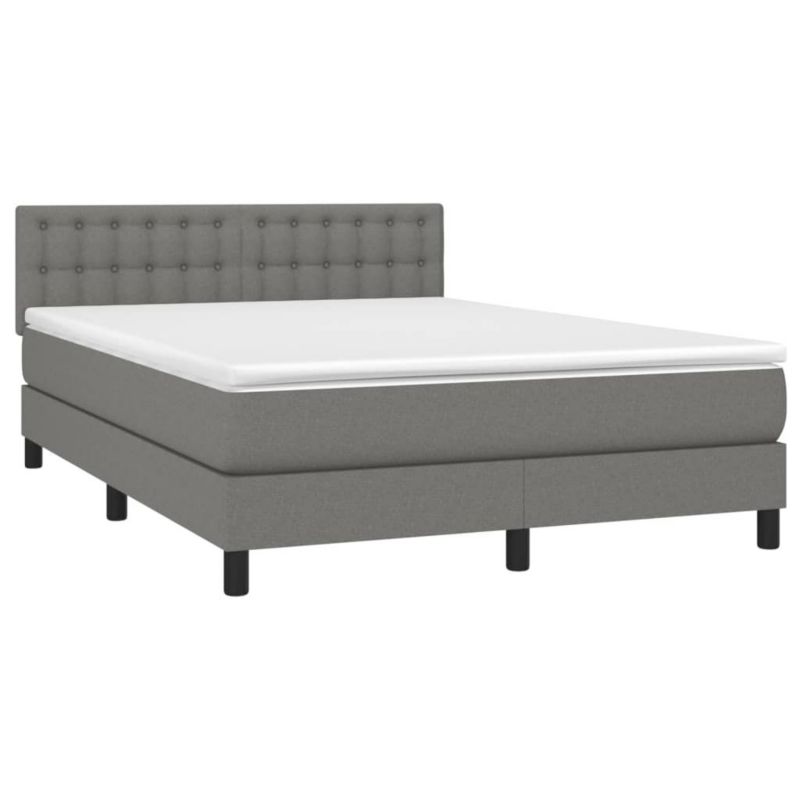 Łóżko kontynentalne WaszeMeble 140x190 cm ciemnoszara WM-3133470 1 szt.