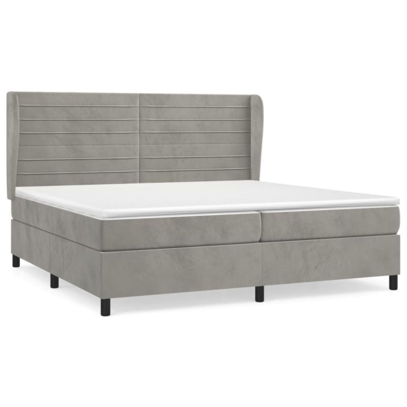 Łóżko kontynentalne WaszeMeble 200x200 cm jasnoszare WM-3129291 1 szt.