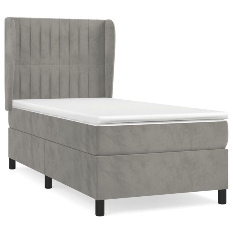 Łóżko kontynentalne WaszeMeble 90x200 cm jasnoszare WM-3129309 1 szt.