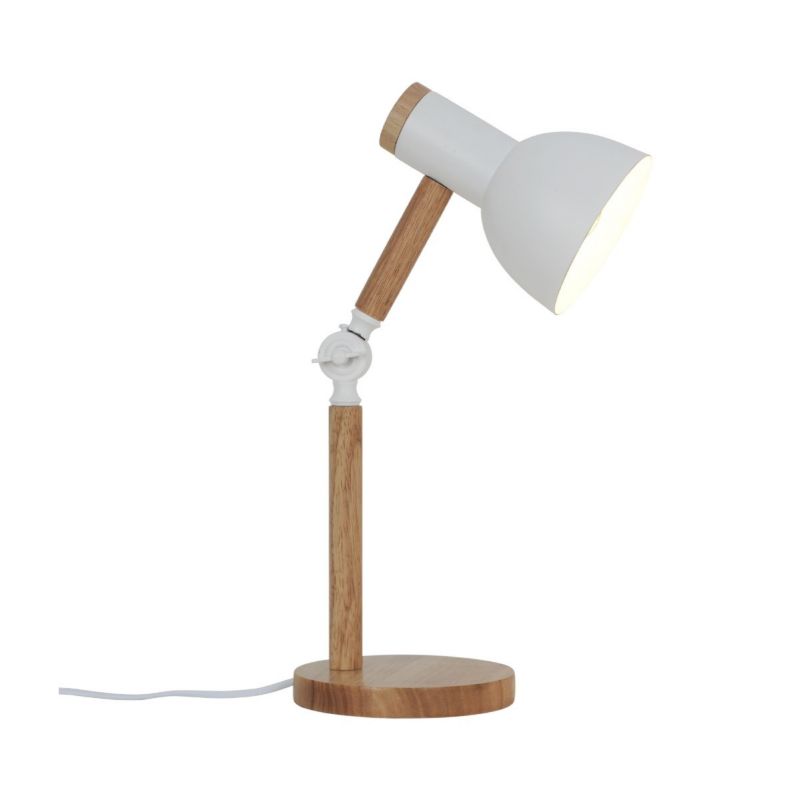 Lampka biurkowa Zuma Line Balbo jasne drewno-biała drewniana 1 x E14 x 40W IP20 wym: 41 x 15 x 15 cm drewno - 1 szt.