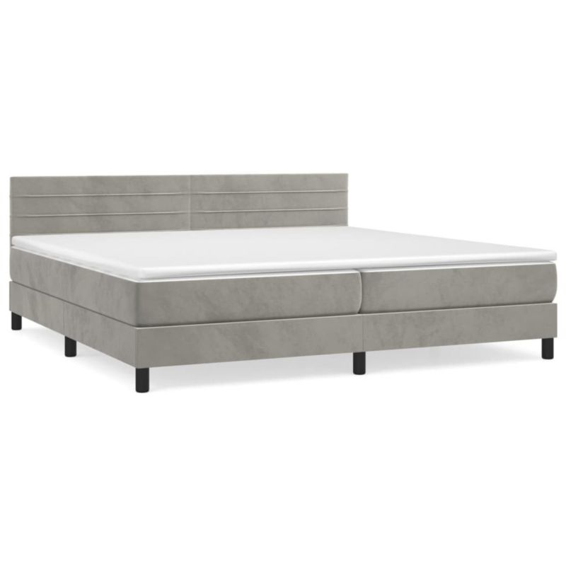 Łóżko kontynentalne WaszeMeble 200x200 cm jasnoszare WM-3141383 1 szt.
