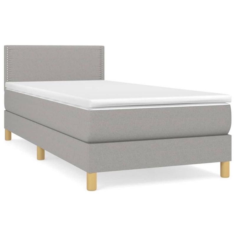 Łóżko kontynentalne WaszeMeble 90x200 cm jasnoszare WM-3140505 1 szt.