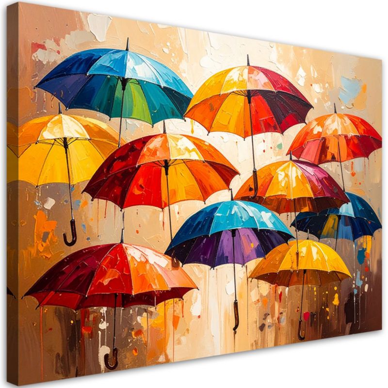 Obraz do salonu pokoju Feeby Kolorowe Parasole Abstrakcja 60x40cm 1szt