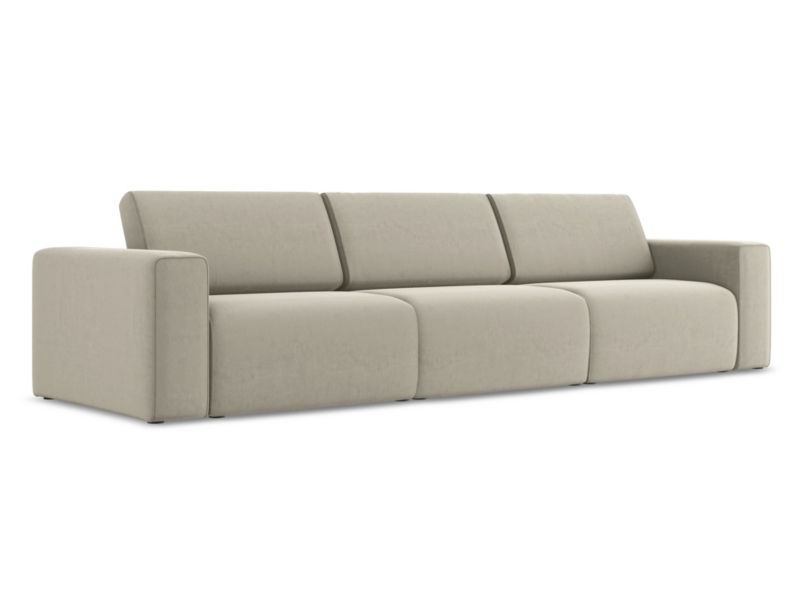 4-osobowa kanapa modułowa Makamii Kalea z tkaniny welwetowej 314x103 cm perłowy 1 szt.