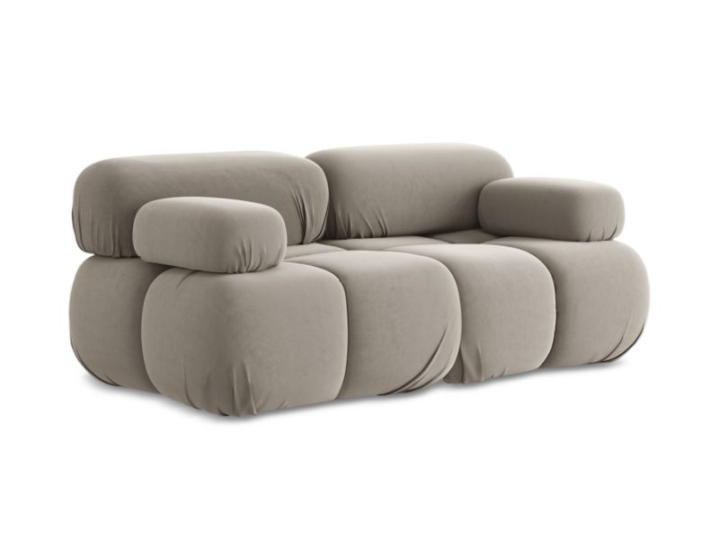 Modułowa sofa 2-osobowa Makamii Lokua z tkaniny welwetowej 190x96 cm kreci 1 szt.