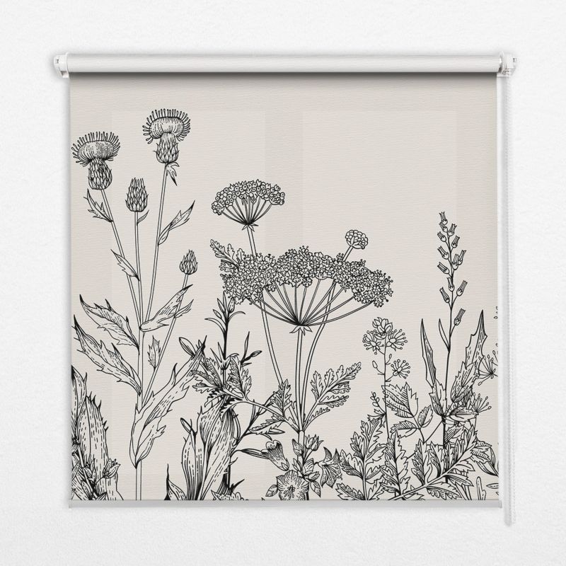 Wewnętrzna roleta ścienna Tulup 50x50 cm Szare Kwiaty 1 szt.