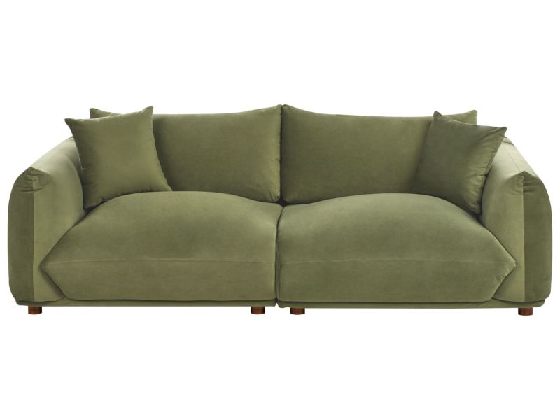 Sofa Luvos Welur Zielony dla 3 osób 1 szt.