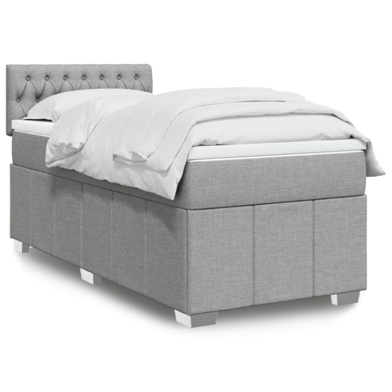 Łóżko kontynentalne WaszeMeble 100x200 cm jasnoszare WM-3286986 1 szt.