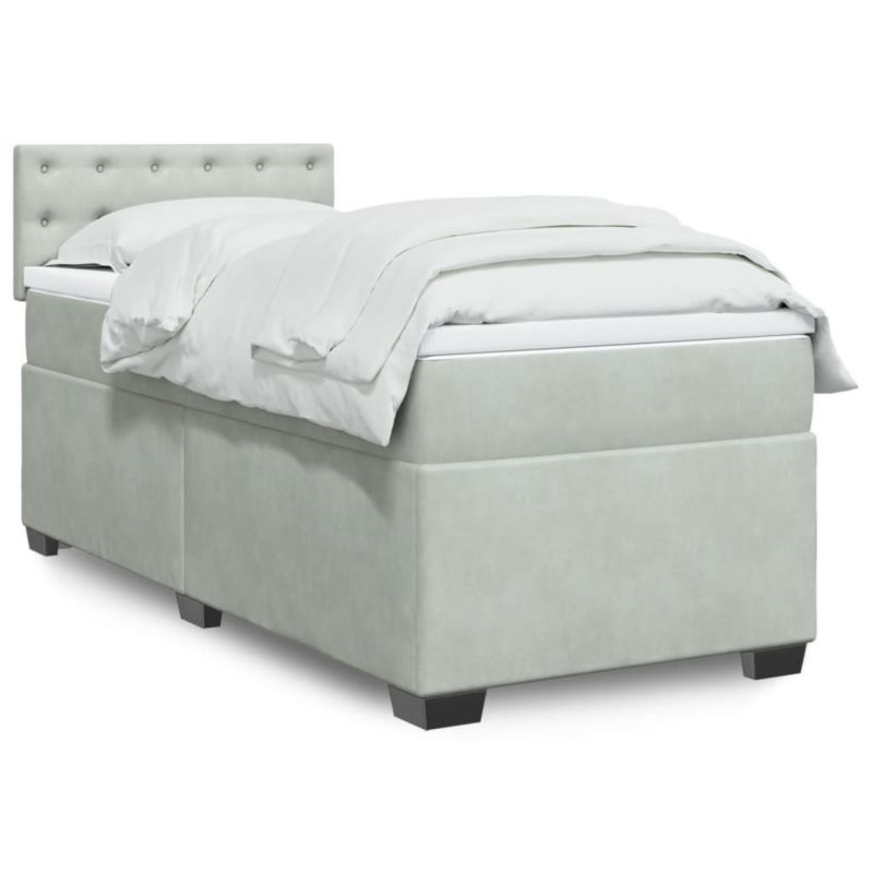 Łóżko kontynentalne WaszeMeble 90x200 cm jasnoszare WM-3286210 1 szt.