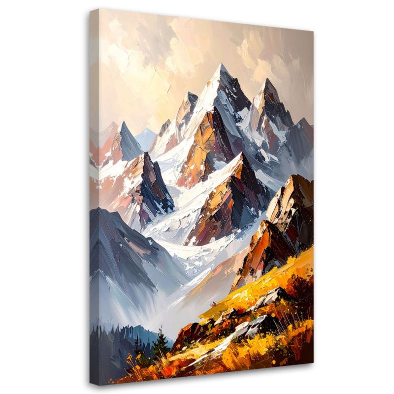 Obraz do salonu sypialni Feeby Krajobraz górski zimą 80x120cm 1szt