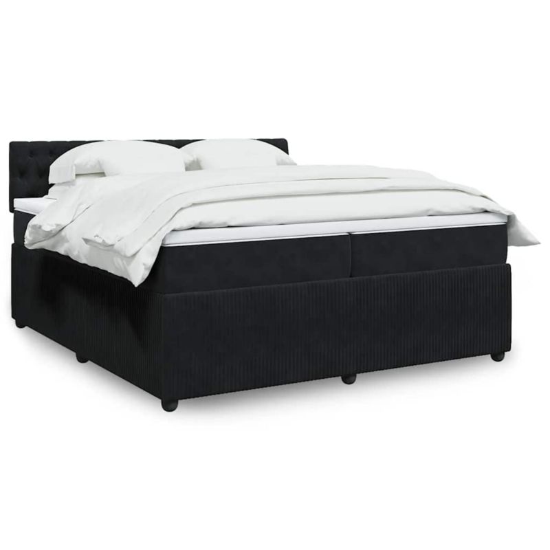 Łóżko z materacem WaszeMeble 200x200 cm czarny WM-3287838 1 szt.