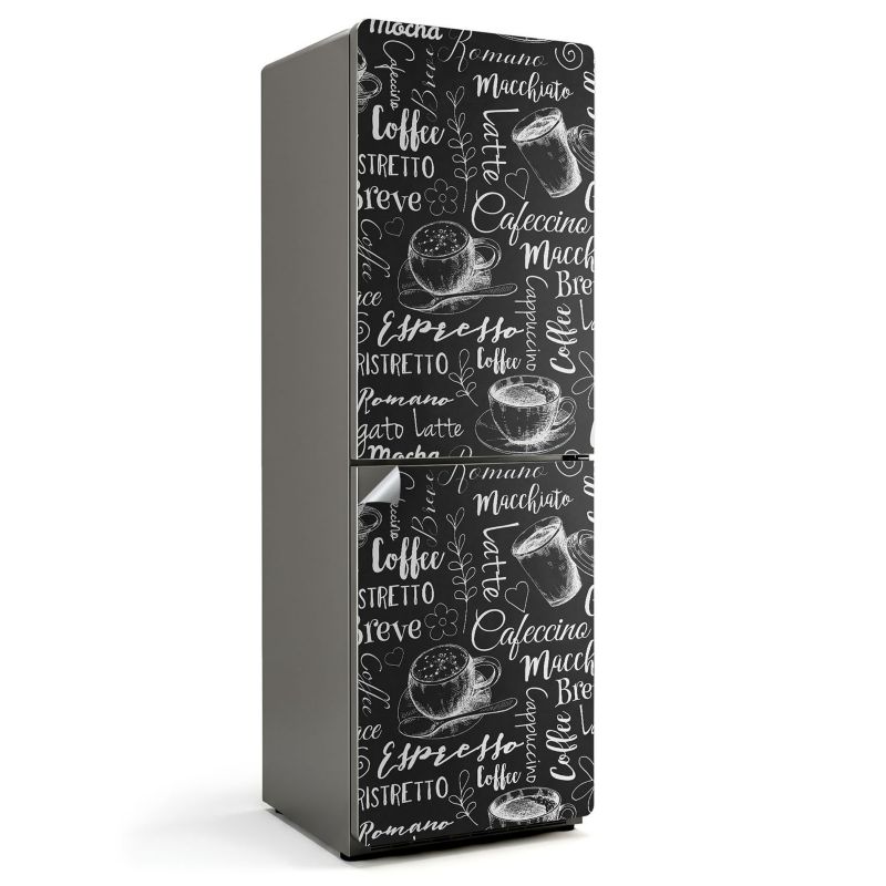 Naklejka na lodówkę Wallfluent 60x180 cm Wzory filiżanek kawy 1 szt.
