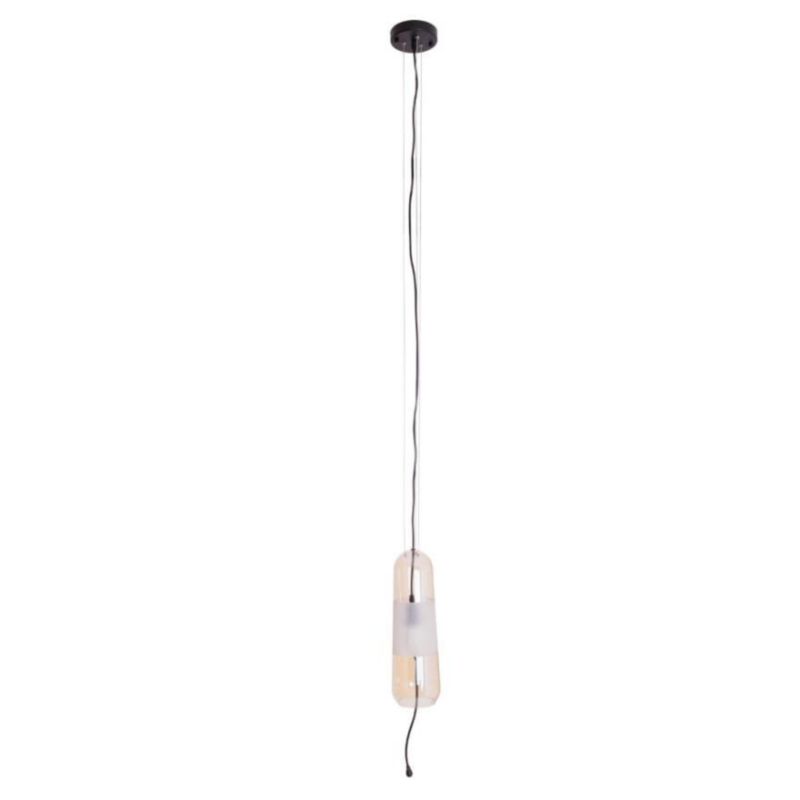 Lampa wisząca Maxlight Mauri czarno-bursztynowy wym: 180 x 12 x 12 cm 1xE14 x 1 szt.