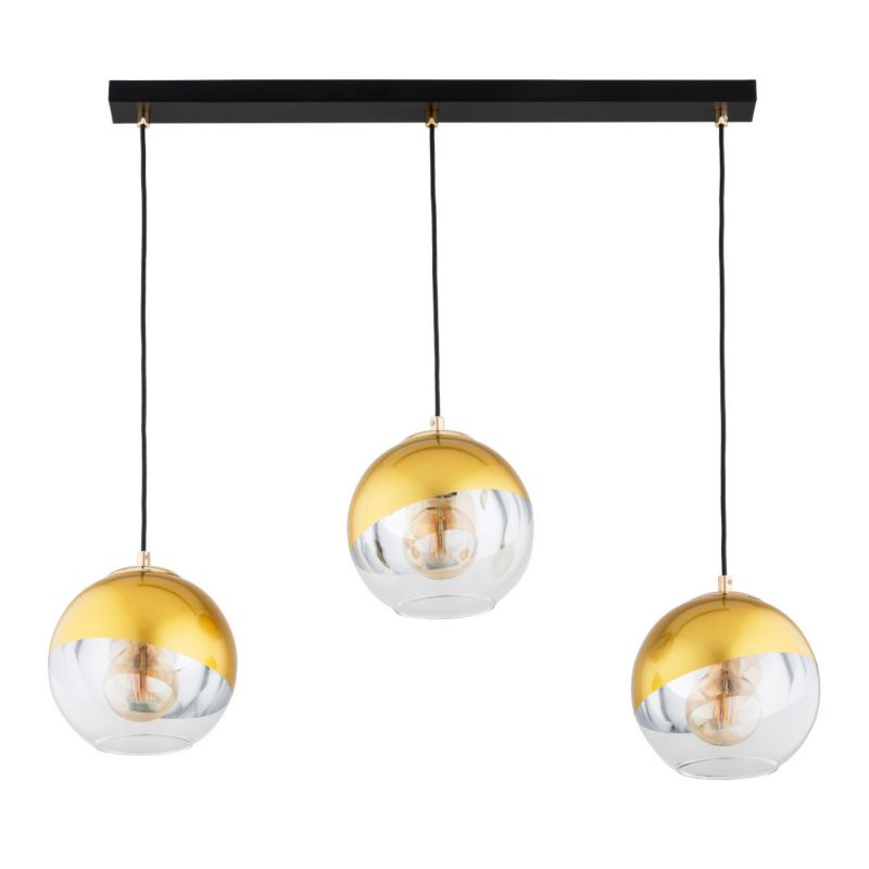Lampa wisząca Alfa Verona 5099 czarno-złota-przezroczysty nowoczesna 3xE27 x 15W 1 szt.