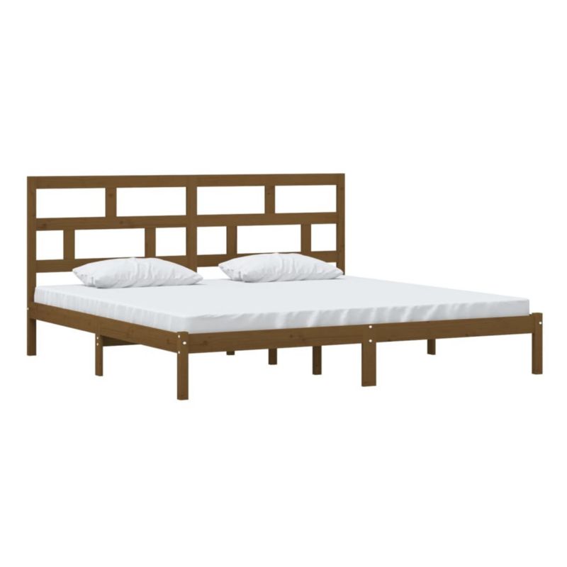 Łóżko drewniane WaszeMeble 200x200 cm brąz WM-3101241 1 szt.