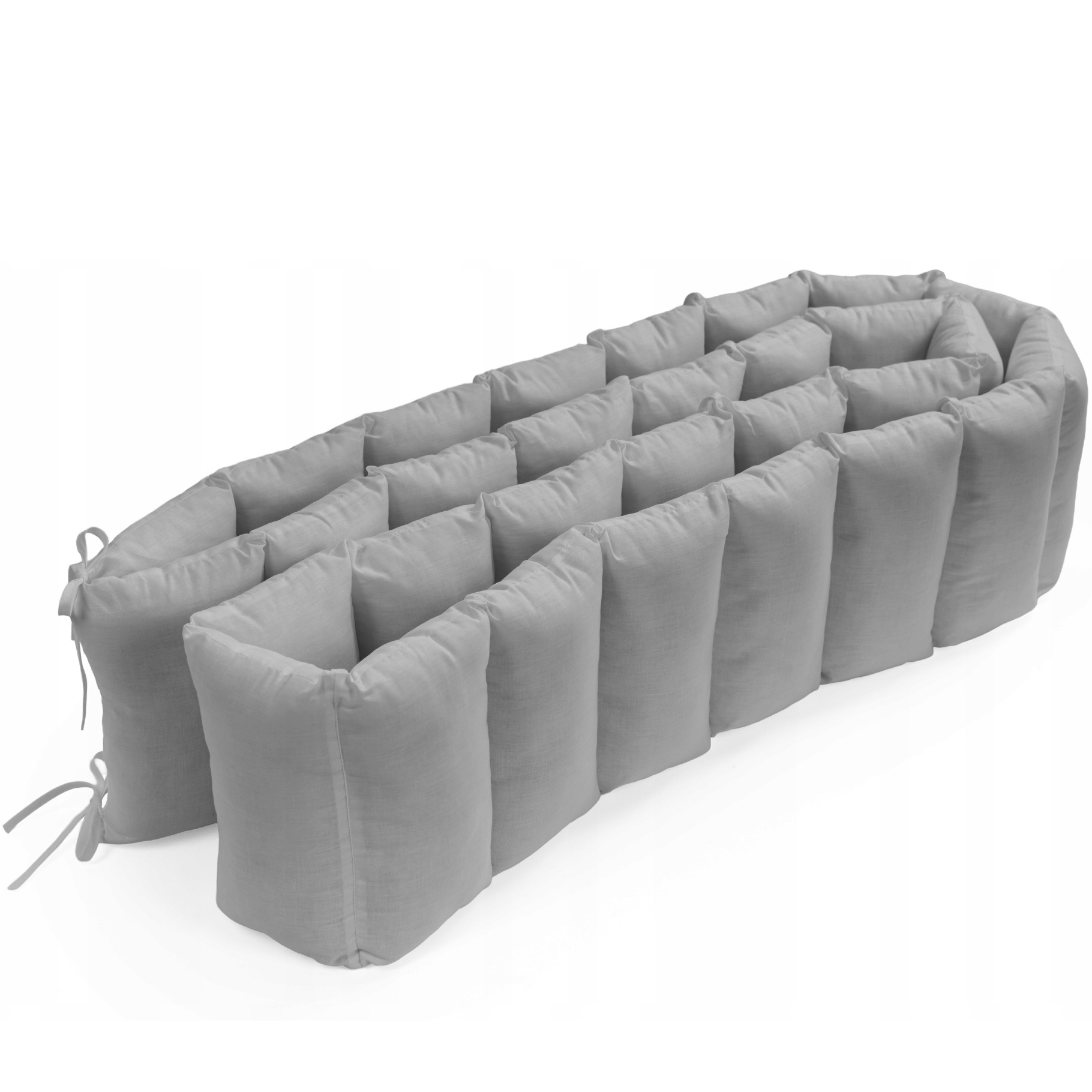 Ochraniacz do łóżeczka na szczebelki 360cm velvet szary BR