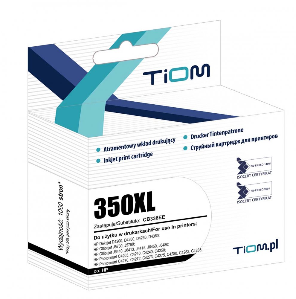 Tusz Tiom Ti-H350XL (CB336EE), 1000 stron, black (czarny)