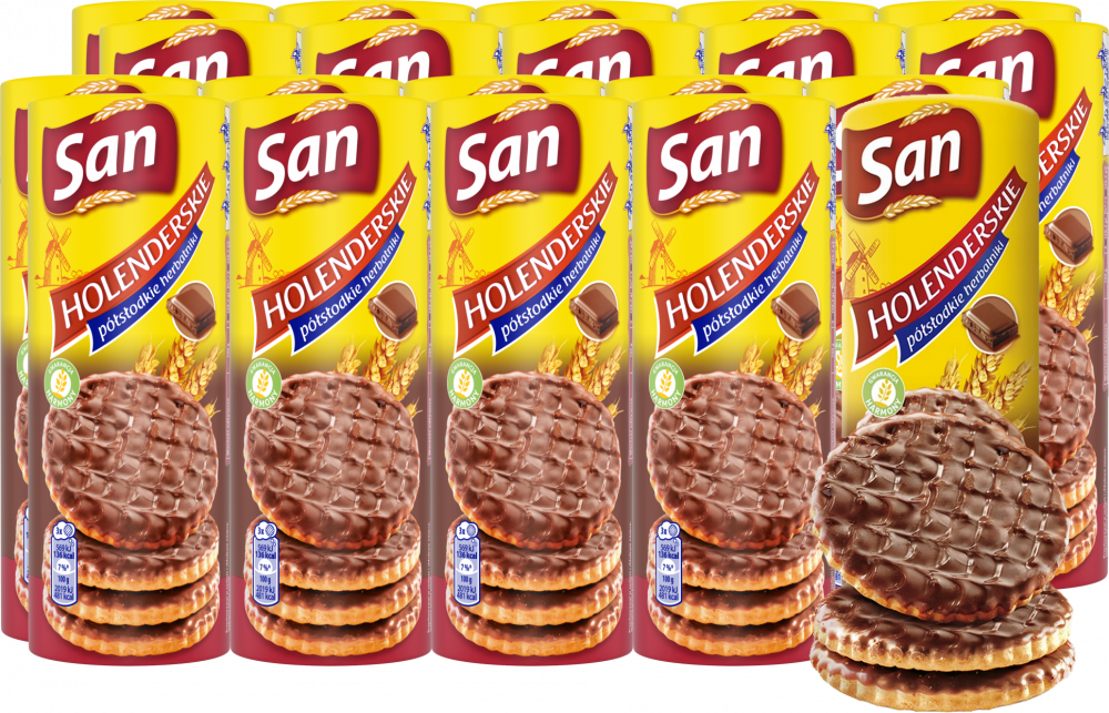 20x Ciastka San Łakotki Holenderskie z czekoladą, 170g