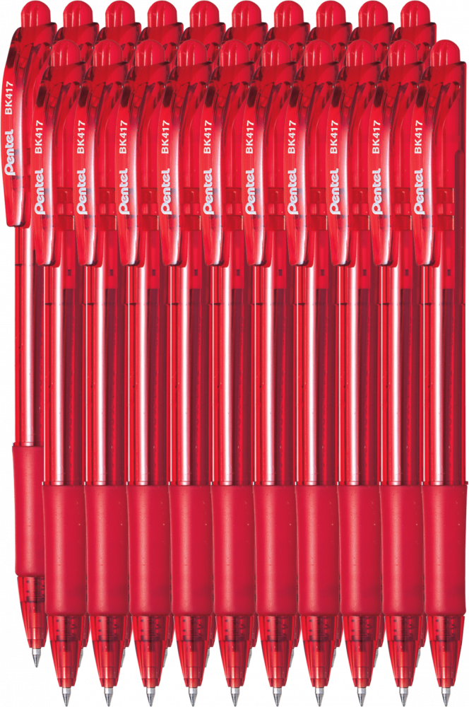 20x Długopis automatyczny Pentel, Wow BK417, 0.7mm, czerwony