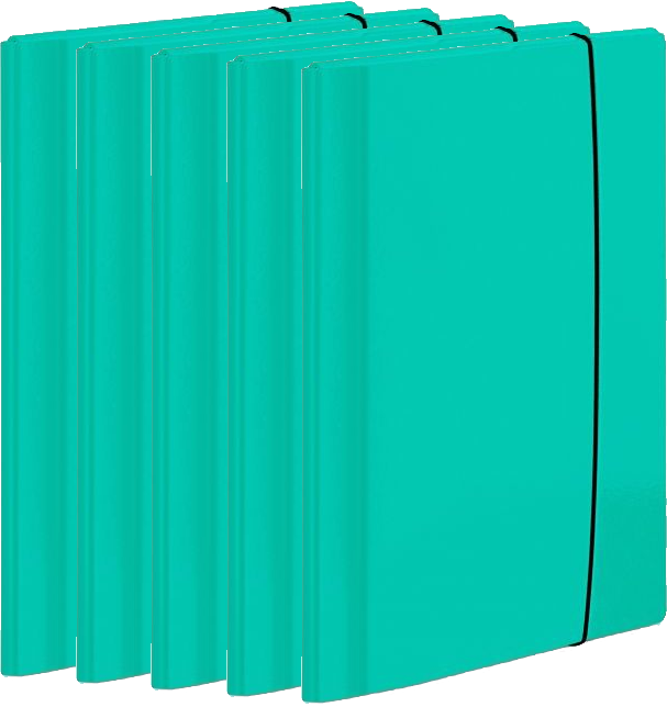 5x Teczka z gumką laminowana VauPe Large 2, A4, 20mm turkusowy