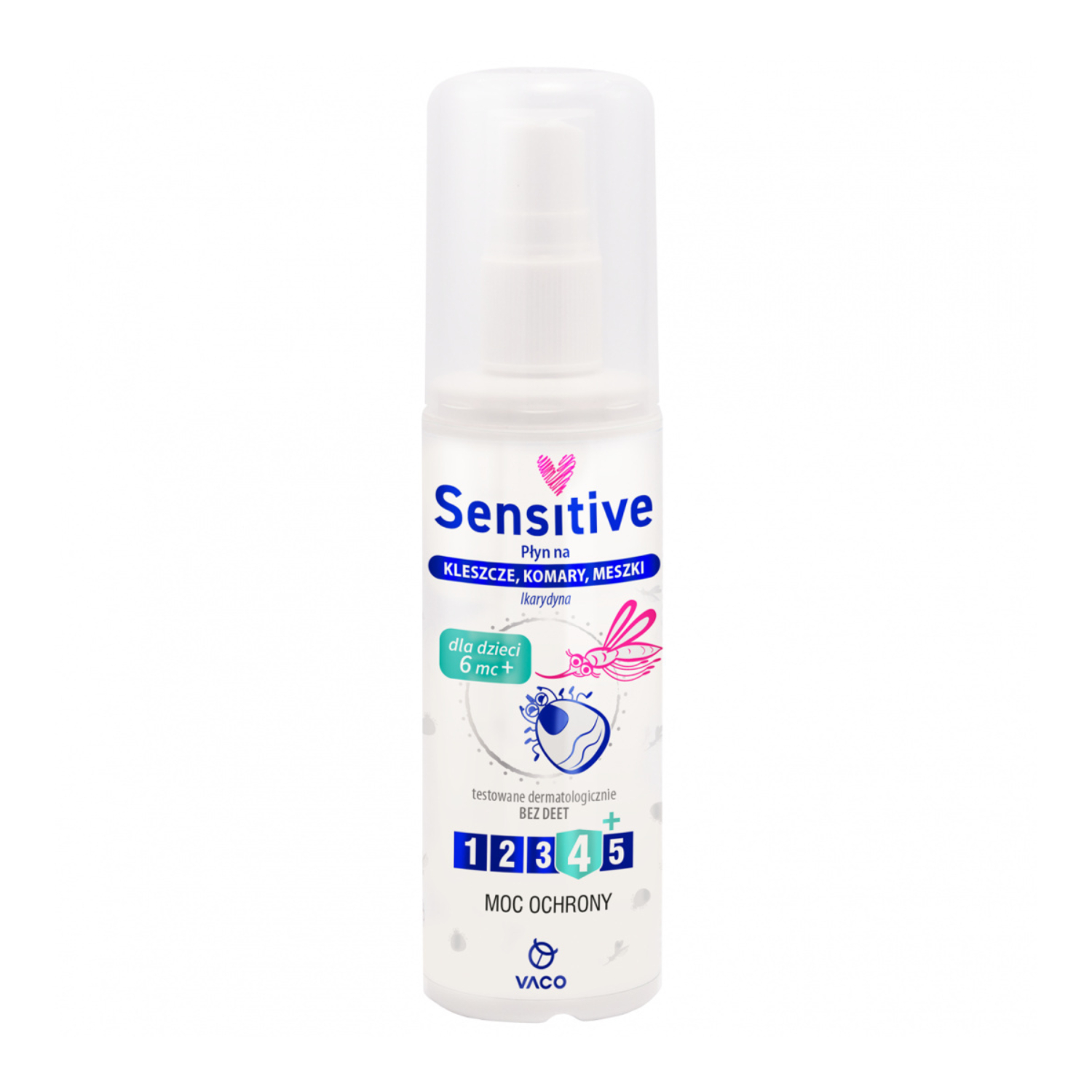 Vaco - sensitive płyn na komary, kleszcze i meszki, 80 ml