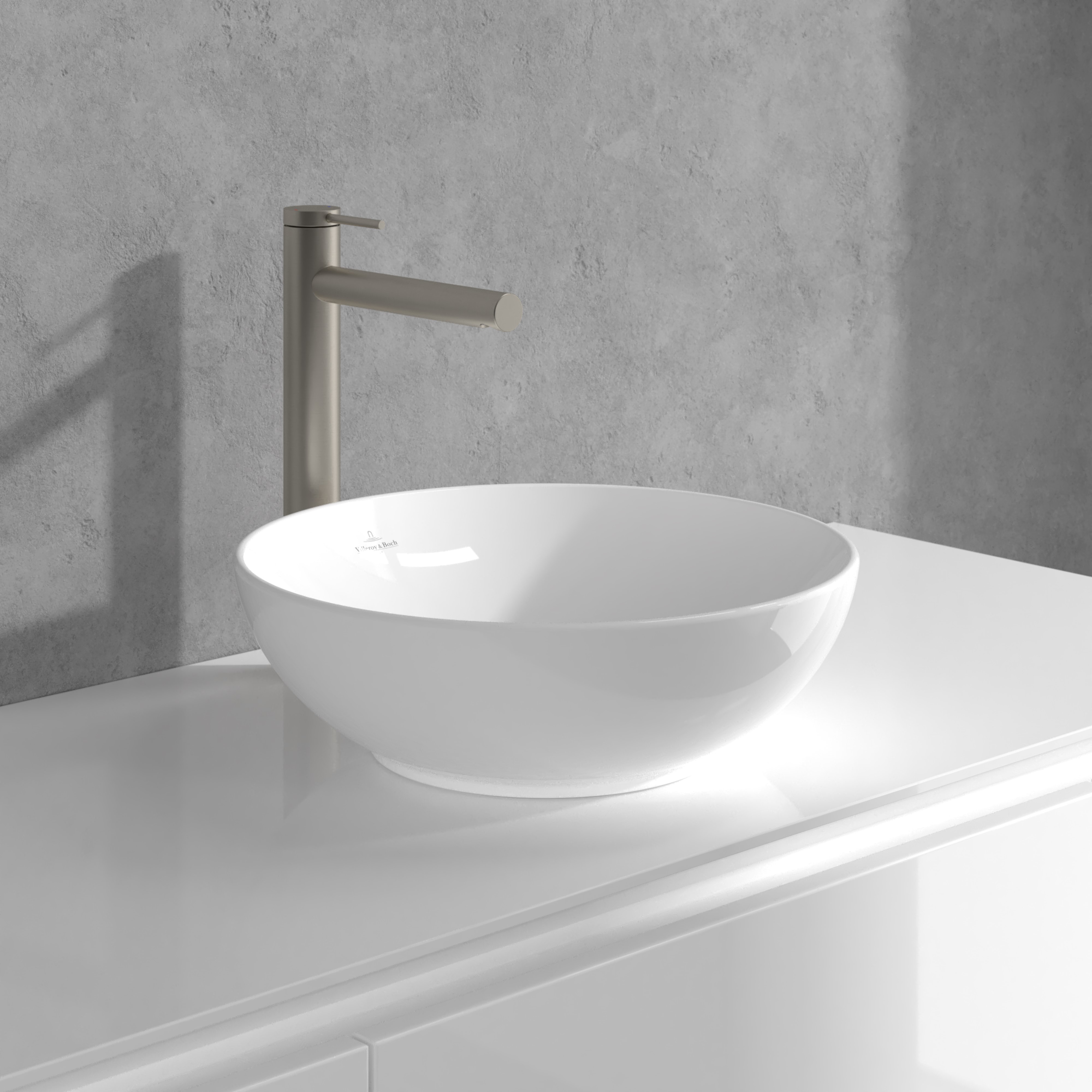 Villeroy & Boch Loop & Friends bateria umywalkowa stojąca wysoka nikiel szczotkowany TVW10610615364