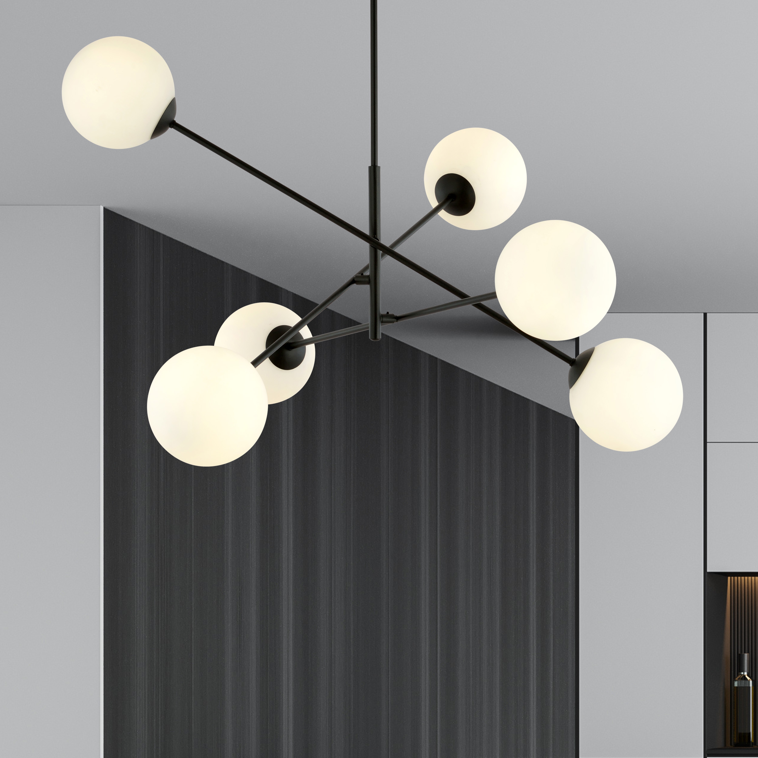 Emibig Linear lampa podsufitowa 6x10 W biała-czarna 1169/6