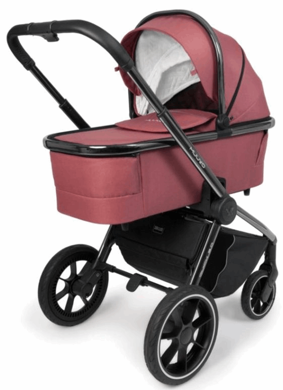 Muuvo, Quick 3.0 Black Chrome - wózek spacerowy z gondolą XL i wyposażeniem-Pure Pink