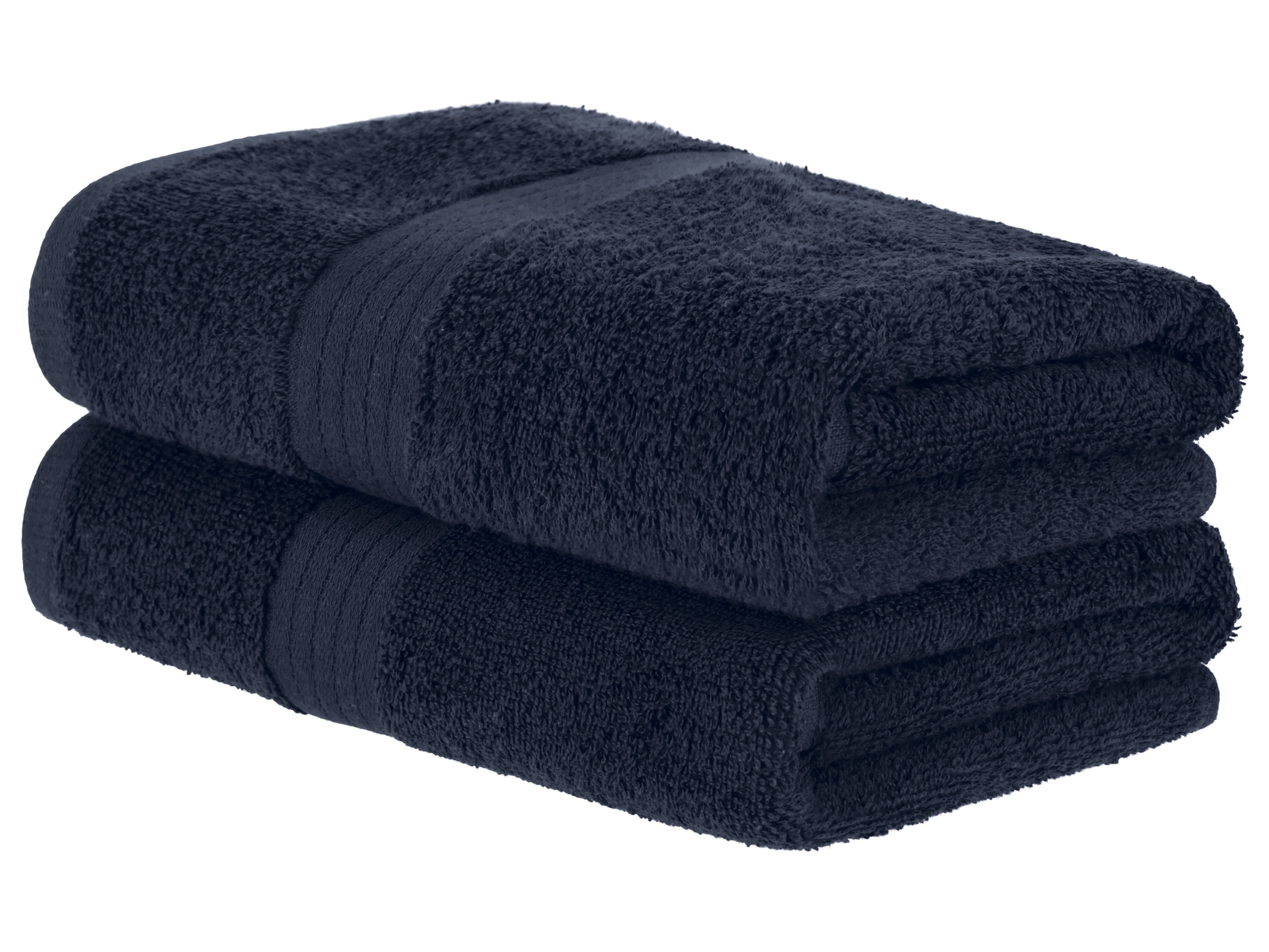LIVARNO home Ręczniki frotte, 50 x 100 cm, 2 sztuki, Ciemnoniebieski, 100% bawełna, Oeko-Tex